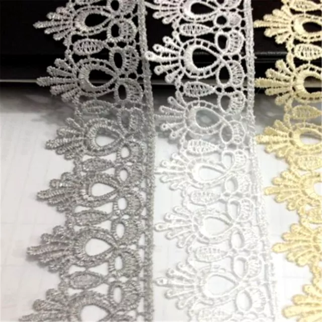 1 Yard Crochet Lace Trim Ribbon Wedding Applique Dress Sewing Decor Craft DIY