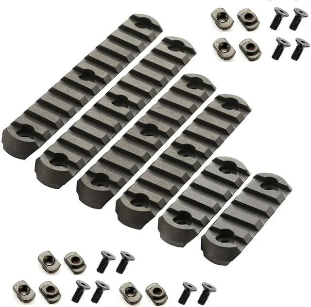 m-lok 6 Pcs Picatinny Rails Section 5 Slot 9 Slot 11 Slot with Screw and nut