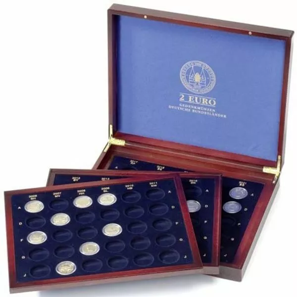 Lighthouse Case VOLTERRA TRIO de Luxe, for 80 2€ Coins German Federal States in