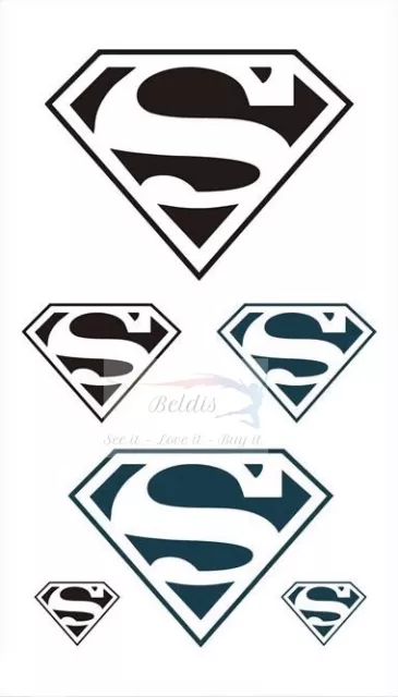 Flash Jetable Temporaire à Coller Tatouage Superman Disco Cadeau Plage Vacances