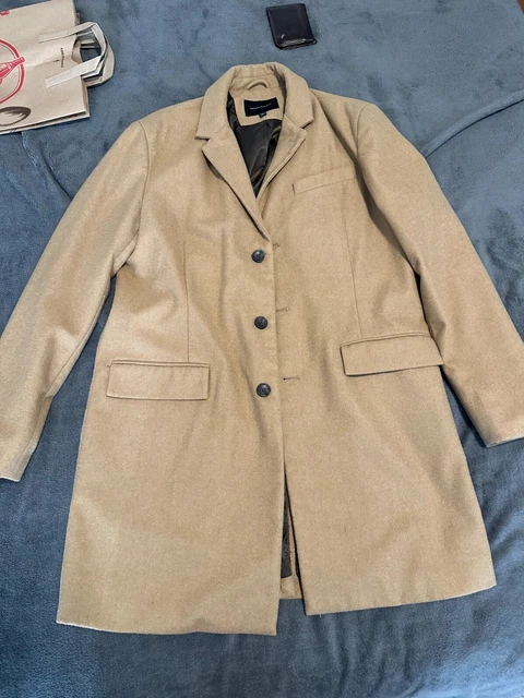 Banana Republic Wool Overcoat -- Camel Size L 3/4 Length