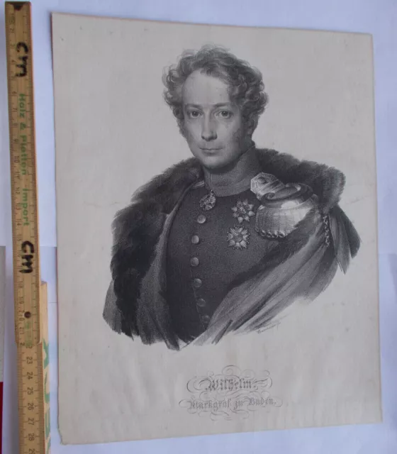 Wilhelm Markgraf zu Baden Lithografie nach Winterhalder General der Infanterie