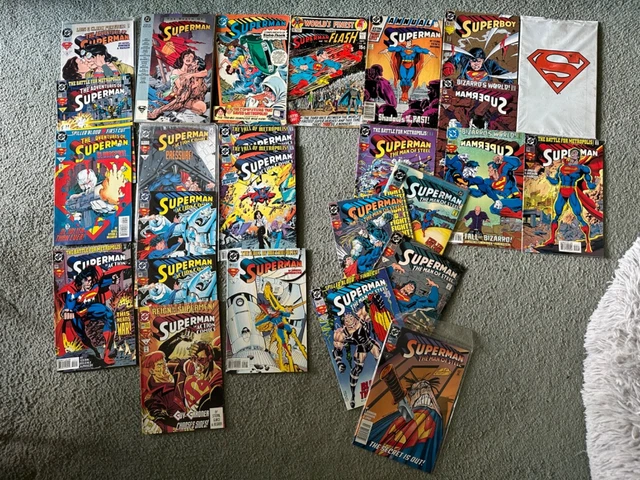 DC Adventures of Superman, Death of Superman, the man of steel, comic book lot