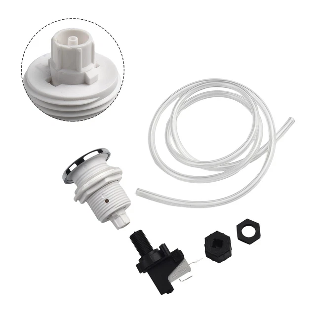 Interrupteur à Bouton D'Air Acier Inoxydable - 250V - Tuyau 1m - Pour Spa/Piscine