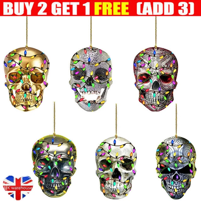 Horror Skull Christmas Tree Decorations Car Pendant Crafts Halloween Ornaments