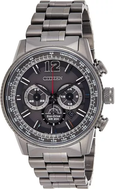 Citizen Men's Eco-Drive 43mm Stainless  Case Gray Bracelet Watch CA4377-53H