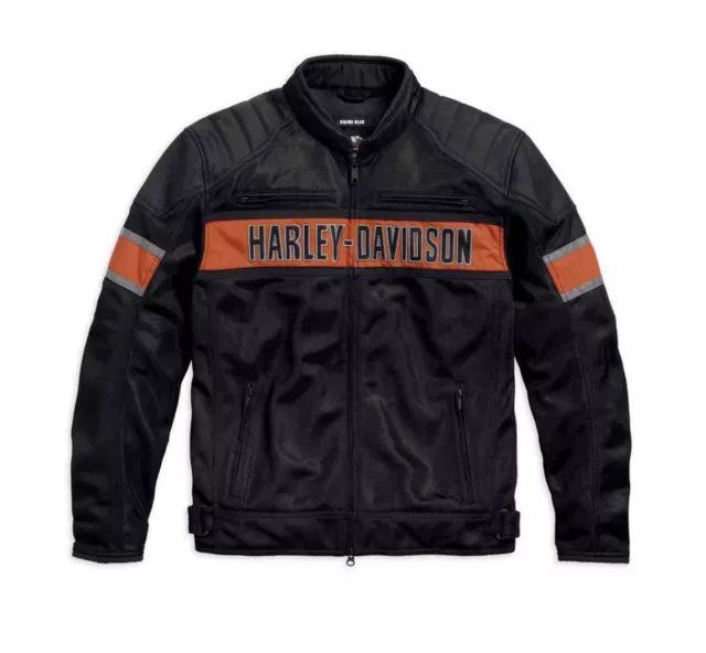 Harley Davidson Men's Trenton Mesh Riding Jacket Motorcycle Mesh Fabric Jacket