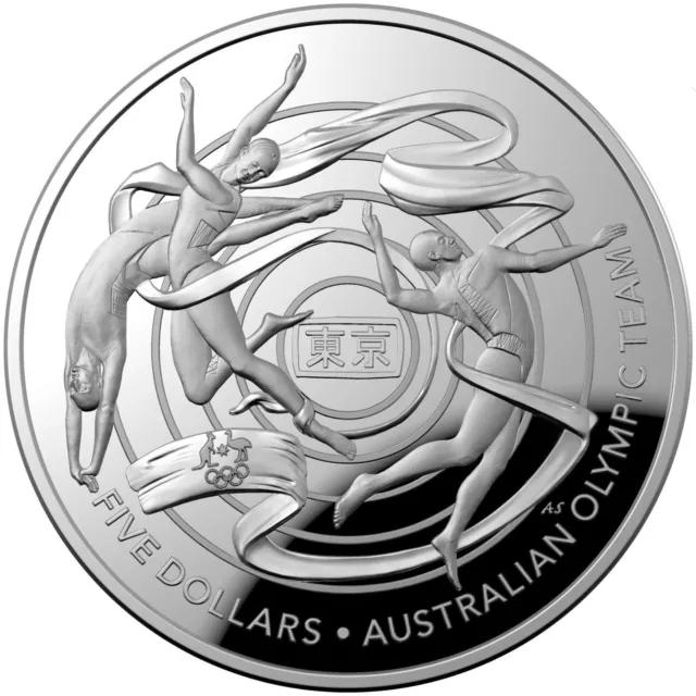 2020 5 AUSTRALIAN Olympic Team Tokyo Olympic Games 1oz Silver Proof