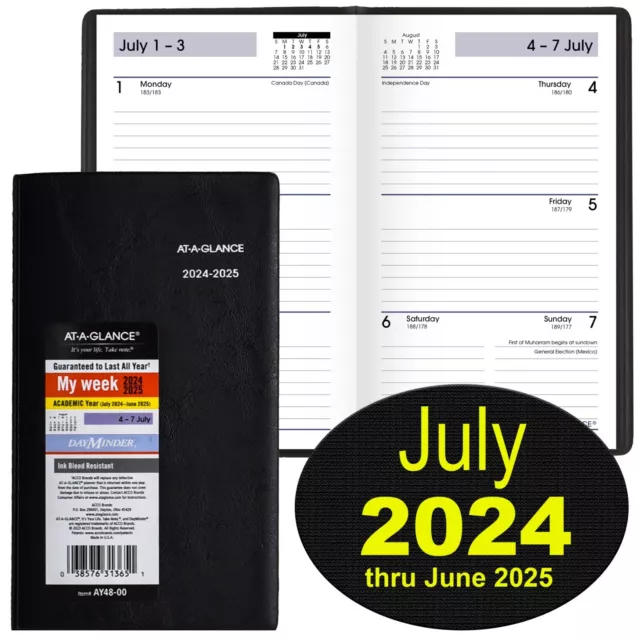 ATAGLANCE AY4800 20242025 July 2025 Academic Weekly Planner, 31/2