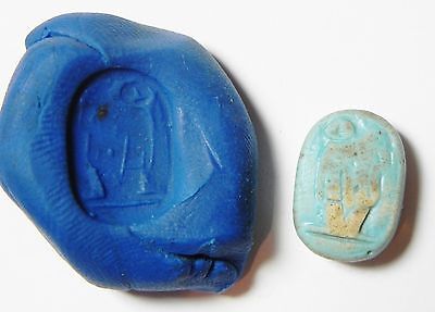 Zurqieh - Ancient Egypt , Faience Scarab 19Th Dynasty. 1300 B.c
