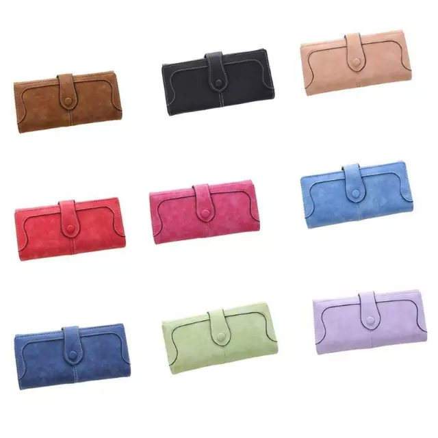 Fashion Women PU Leather Clutch Long Matte Wallet Card Holder Phone Pouch Purse