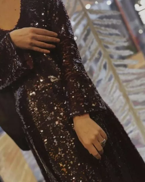 Zara long best sale sleeve sequin dress