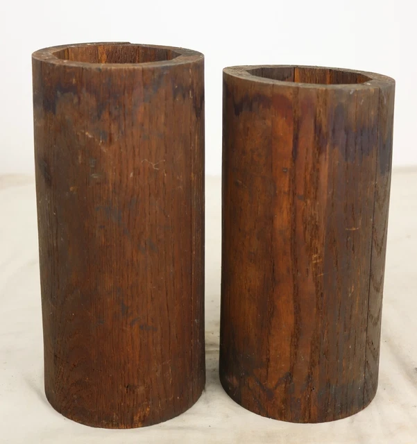Antique Wooden Oak Tongue Groove Round Cut Porch Post Section Type Items