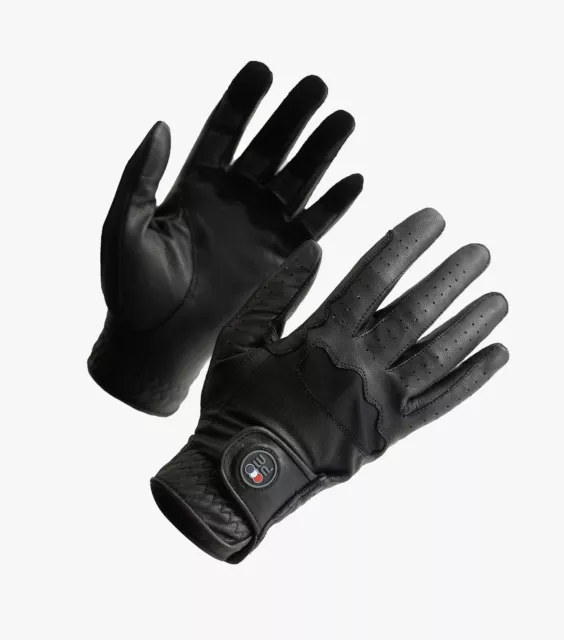 Premier Equine Ladies Mizar Leather Riding Gloves-Black Premier Equine