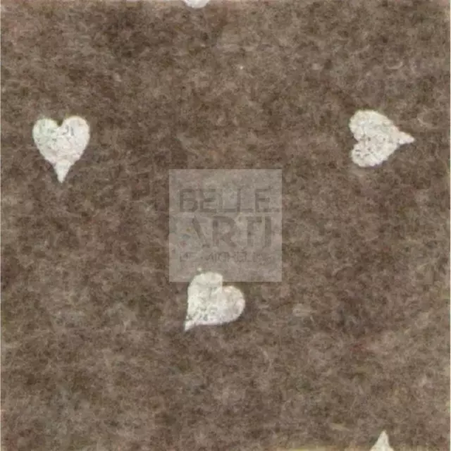 Panno Lenci 1 Mm 30X40 Cm Marrone Melange/Bianco Cuori