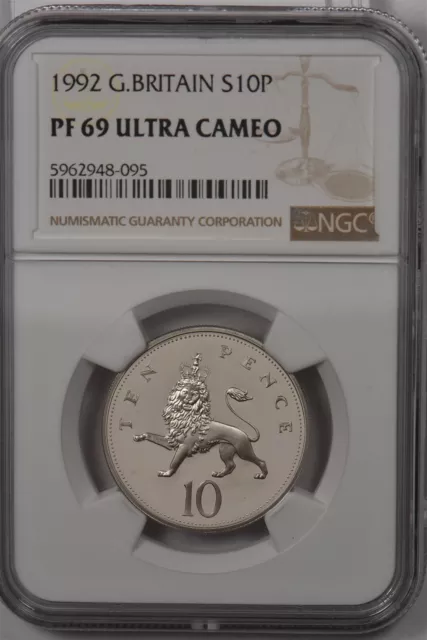 Great Britain 1992 10 New Pence NGC Proof 69UC Silver NG1468 combine shipping