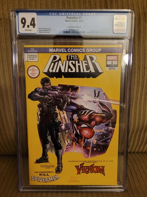 The Punisher #1 CGC 9.4 Clayton Crain Variant Cover Spider-Man #129 Homage Cover