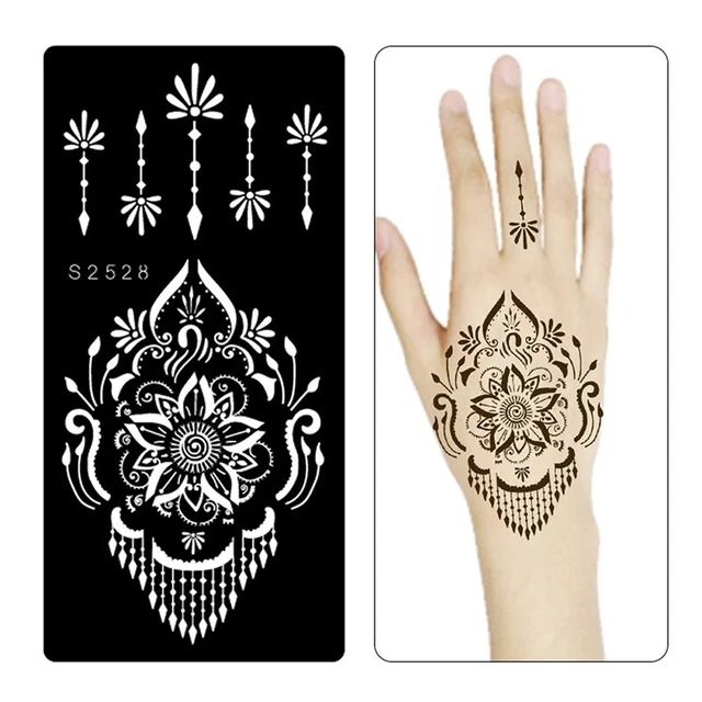 1 Feuille Pochoirs De Tatouage Modèles De Henné Main Pied Corps Art Modèles .