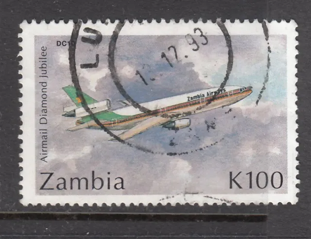 Zambia - 100k Airmail Diamond Jubilee (Used) 1992 (CV $11)