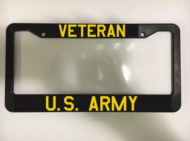 Veteran US USA ARMY MILITARY Patriotic Vet Black License Plate Frame NEW