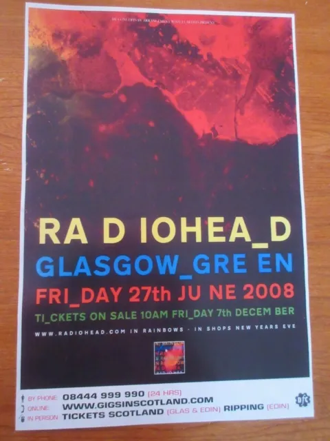 Radiohead - Glasgow 2008  Live Music Show Tour Memorabilia - Concert/Gig Poster.