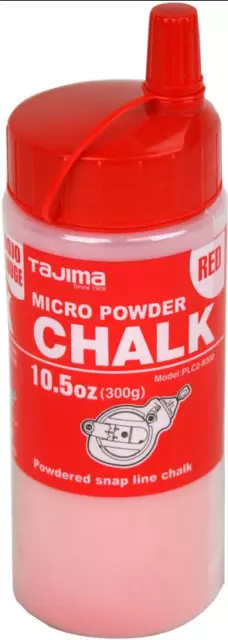 Micro Chalk - Red 10.5 oz (300g) Ultra-Fine Snap-Line Chalk with Durable Bottle