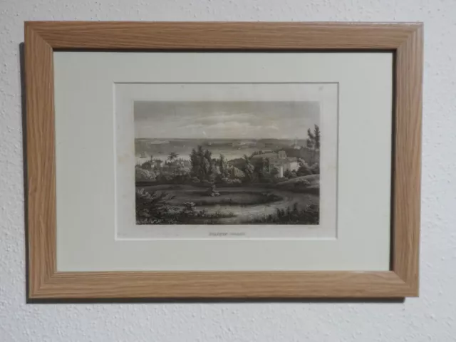 Orig.(ca. 1850) Stahlstich Staaten-Island New York