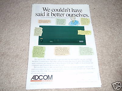 1994 Info 3 pgs ADCOM Adcom GFA-5800 Amplifier Review 