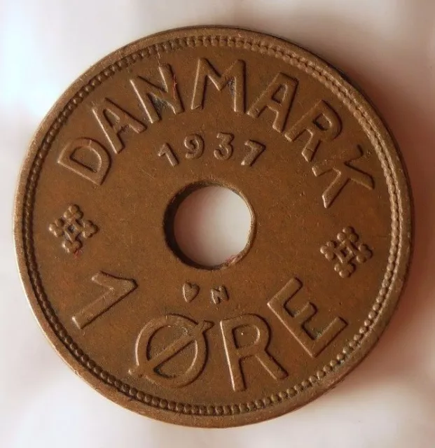 1937 DENMARK ORE - Excellent Scarce Vintage Coin Dansk Bin #2