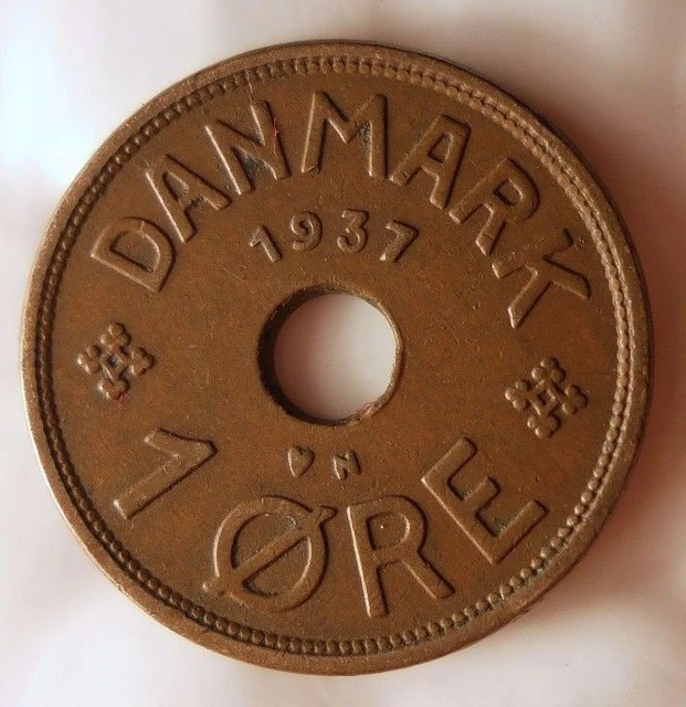 1937 Danimarca Ore - Eccellente Introvabile Vintage Moneta Dansk Bin #2
