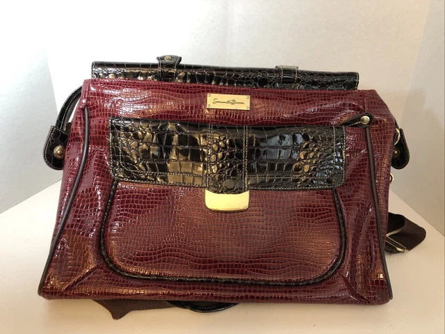 Samantha Brown Croco Embossed carry on Burgundy Travel Tote