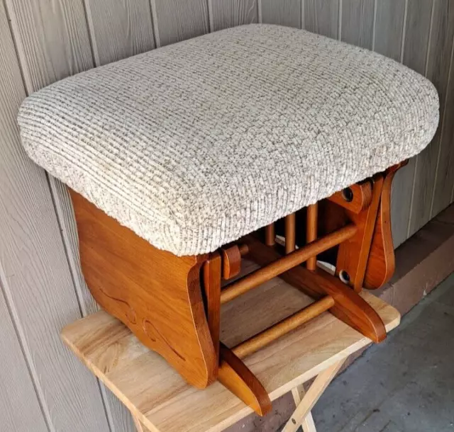 Vintage Gliding Foot Stool  Ottoman Coconut Color Top From Best Chair Company