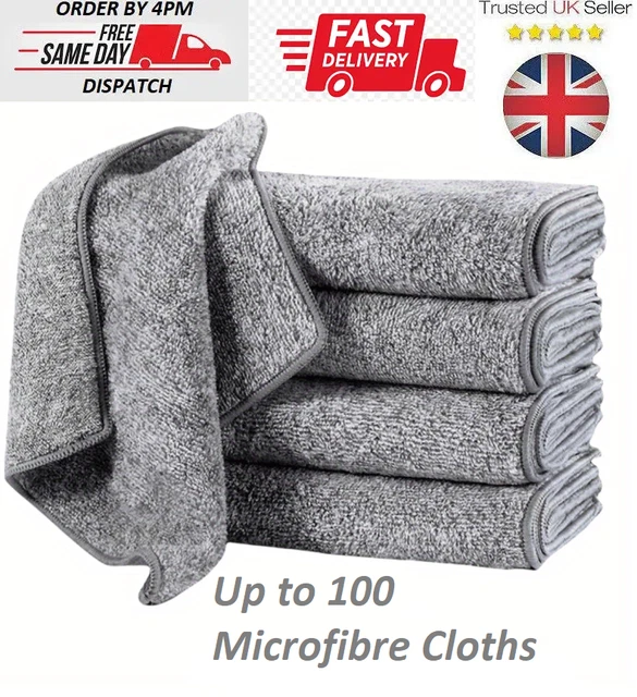 3 Chiffons Microfibre 3C Voiture - 31x31cm - Nettoyage Sans Rayures - Qualité Pro - Noir