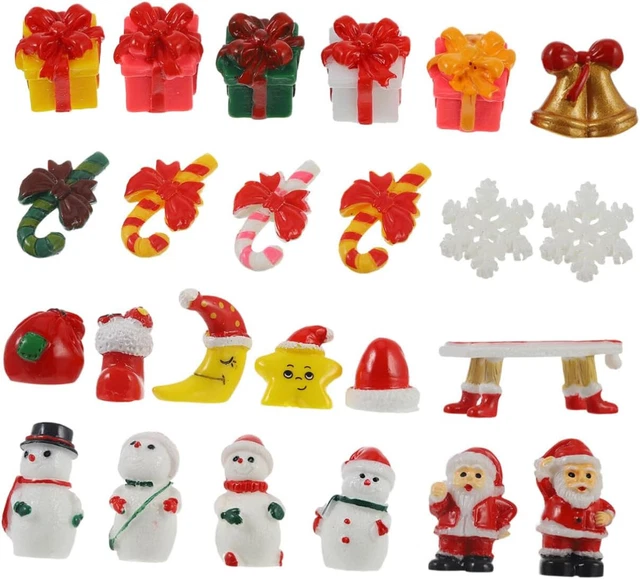 100x Mini Harz Weihnachtsschmuck - gemischte Designs - 2 cm - Weihnachtshandwerk - Neu