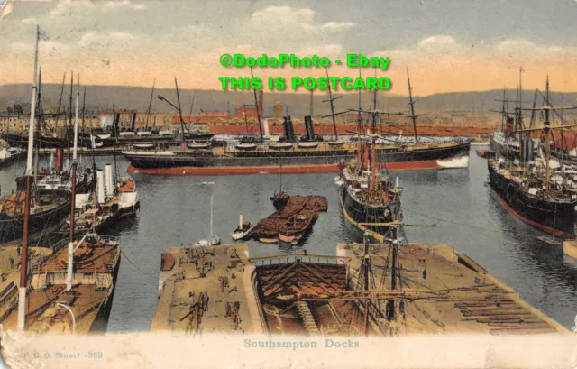 R353342 Southampton Docks. F.G.O. Stuart. 889. 1908