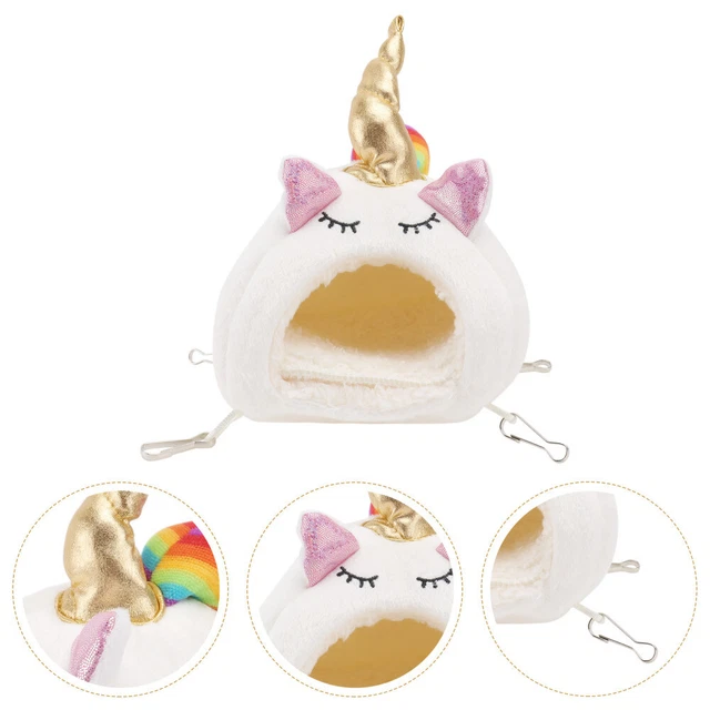 Conejillos de indias accesorios jaula rata cama cálida mascota sueño hamaca unicornio