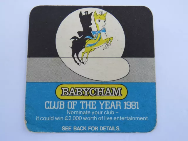 BEER Brewery COASTER ~ Babycham Sparkling Perry ~ 1981 Pub Of The Year ~ England