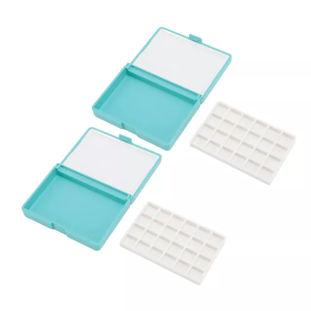 (Blue Box 24 Grids)Portable Watercolor Box Detachable Durable Watercolor Box