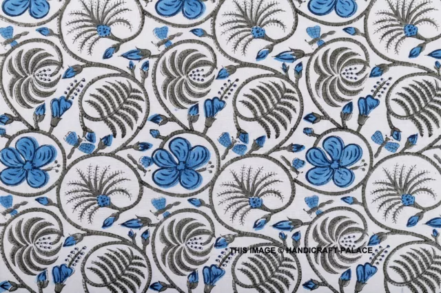 Indio 4.6m Mano Bloque Palmera Estampado Mujer Tela Algodón Manualidades Ropa