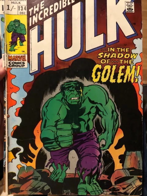 The Incredible Hulk 134 1970 Bronze Age Marvel Comics First Appearance Golem