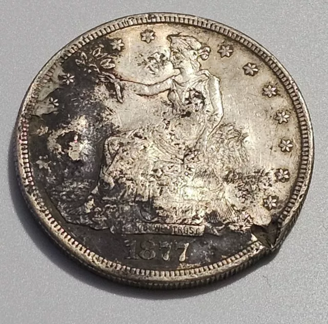 1877 Trade Silver Dollar Chinese Chop Marks