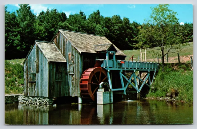 Guildhall Vermont~Old Mill & Water Wheel~Vintage Postcard