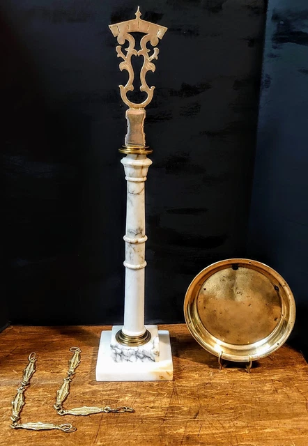 Antique De Faveri Creations Marble & Brass Scales of Justice/INCOMPLETE/PARTS