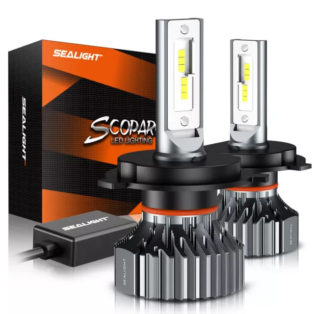 SEALIGHT H4 9003 Combo LED Headlight High/Low Beam Cool White Bulbs 6000k Bright