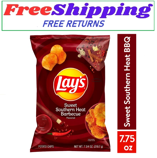 LAY'S POTATO CHIPS, Sweet Southern Heat Barbecue Flavor, 7.75 oz Bag 4