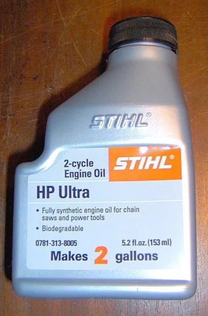 5.2oz Bottle HP Ultra 2 cycle Synthetic Oil Make TWO GALLONS STIHL 0781-313-8005