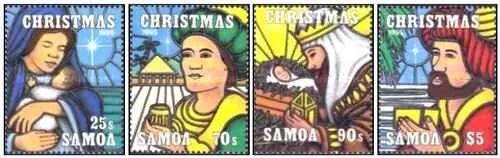 Timbres Religion Noël Samoa 826/829 ** (69093ED)
