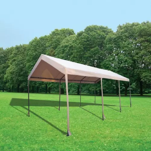 Gazebo Car Port Magnum Acier Et Top Polyester Ecru 300x600x275 CM Jardin