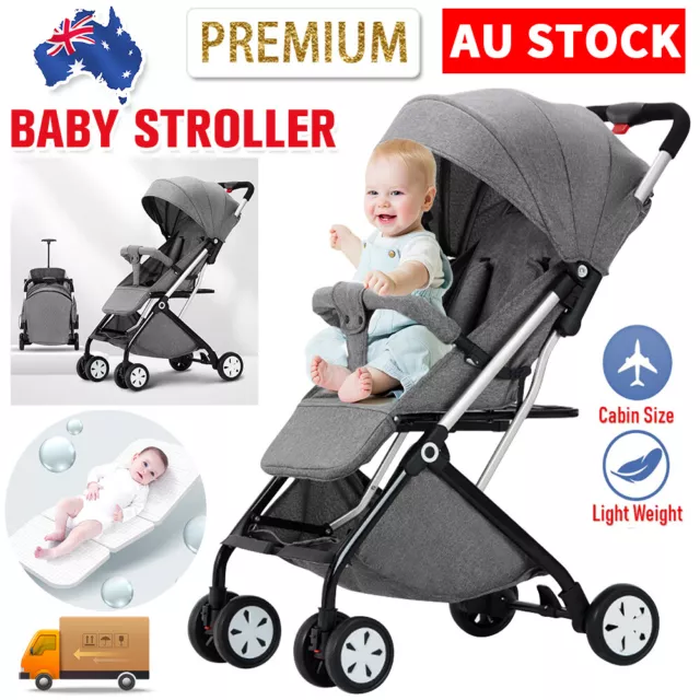 Foldable Baby Stroller Pram Newborn Pushchair Infant Buggy Travel Carriage  Blac