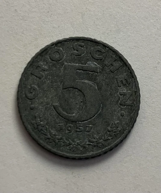 1957 Austria 5 Groschen Coin Old Austrian Coin